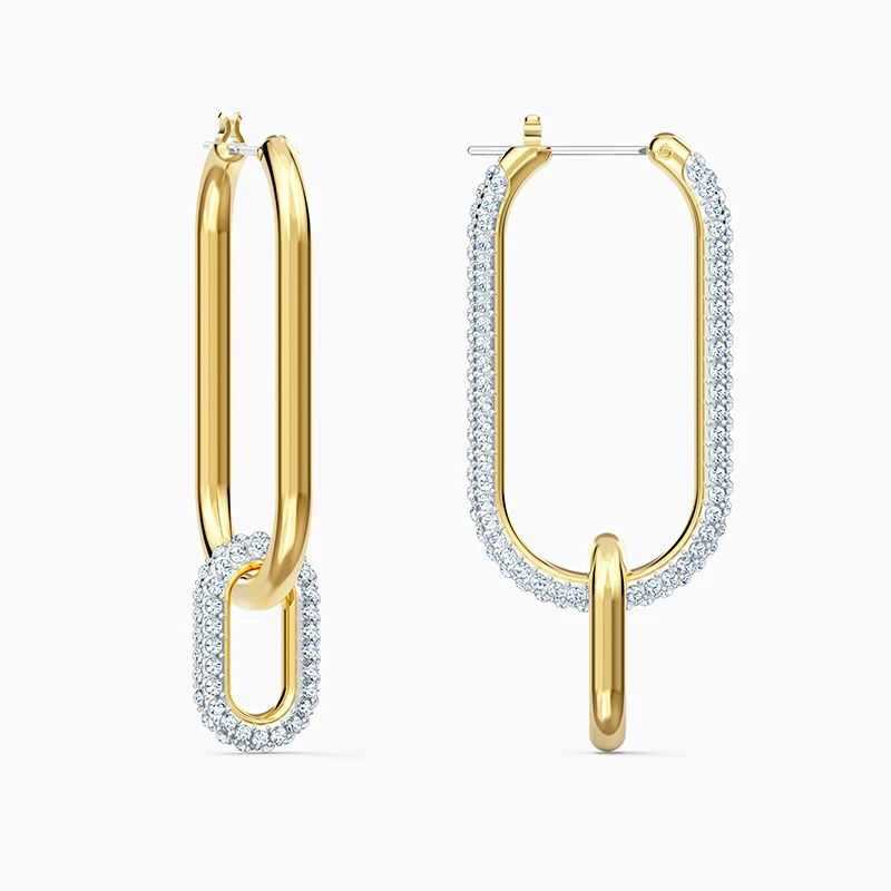 

2020 Fashion SWA New Buckle Pierced Earrings Elegant Two Buckle Decoration Golden Buckle Pendant Female Romantic Jewelry Gift