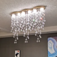 rectangle kitchen chandelier waterfall crystal curtain suspension lamp living room bedroom lights fixture modern indoor lighting