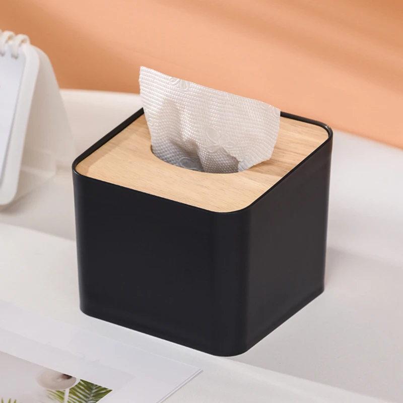 New Modern Wood Napkin Holder Square Shape Wooden Plastic Tissue Box Case Home Kitchen Paper Holdler Storage Accessories | Дом и сад