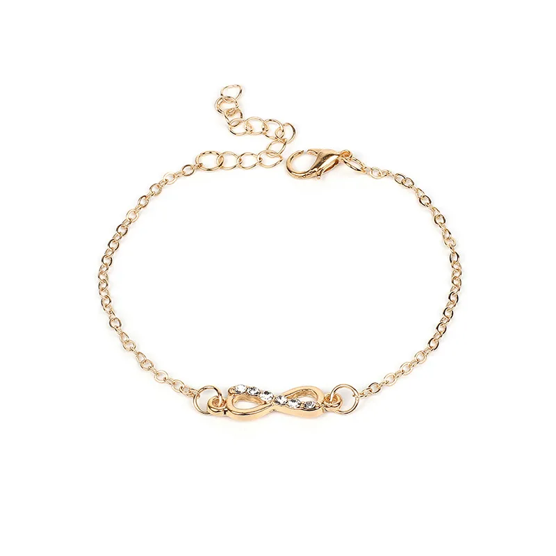 Женское колье-чокер с буквой 8 циркониевое ожерелье бесконечным плетением