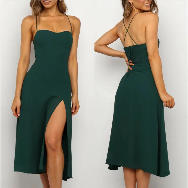 Платье на бретельках со съемным слоем груди Бандажное платье шнуровкой Пляжное |