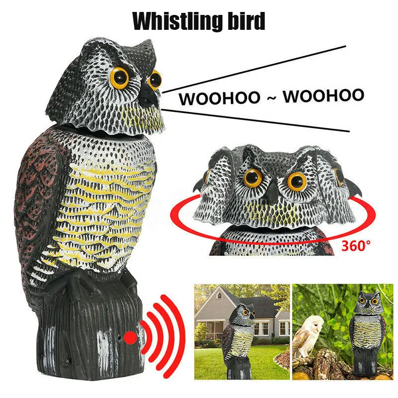 

Owl Pest Deterrent Handmade Birds Hunting Decoy Scarer Repeller Garden Decor MYDING