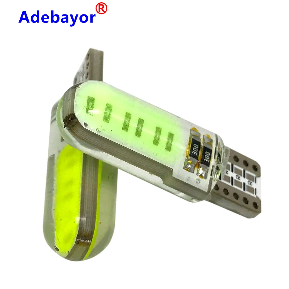 100 шт. автомобисветильник светодиодсветодиодный лампы T10 W5W COB с силиконовым гелем