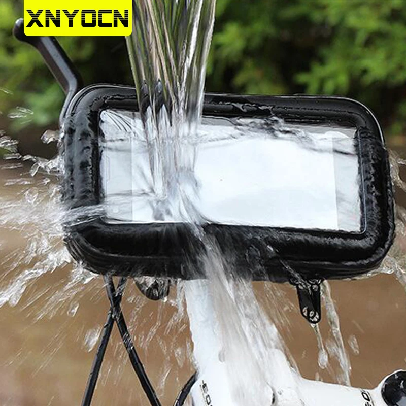 

Xnyocn Motorcycle Phone Holder Support Moto Rear View Mirror Stand Mount Motorbike Waterproof Bag Accessories For Mobile Phones