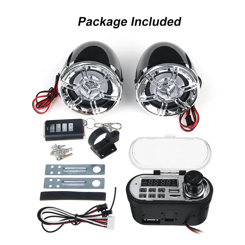 

12V 15W MP3 Music Audio Player bluetooth Speaker Amplifier Audio Sound System for Motorcycle Waterproof Stereo With FM Radio
