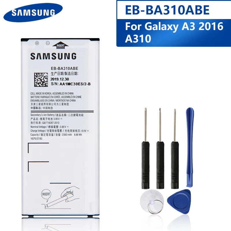 Оригинальная запасная батарея для телефона EB BA310ABE Samsung GALAXY A3 2016 Edition A310 A5310A BA310ABA