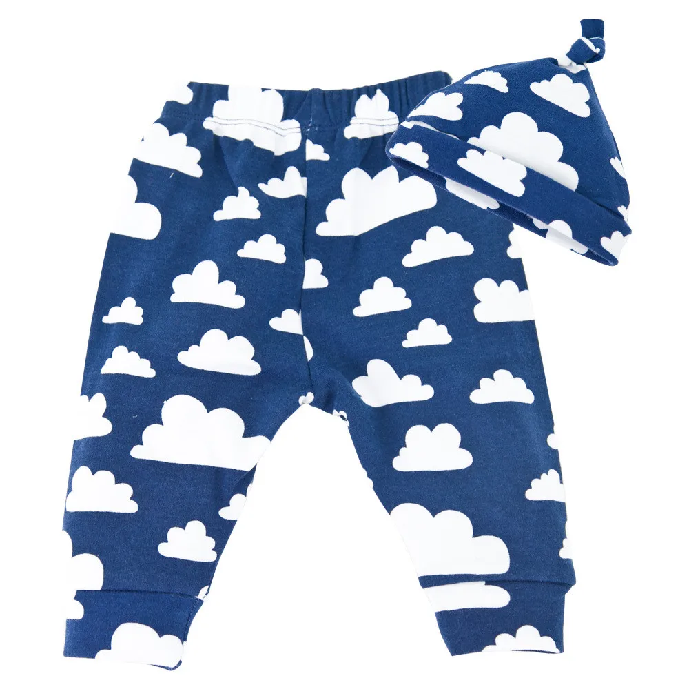 Хлопковые Штаны и шапочка для новорожденных девочек розовые детские леггинсы