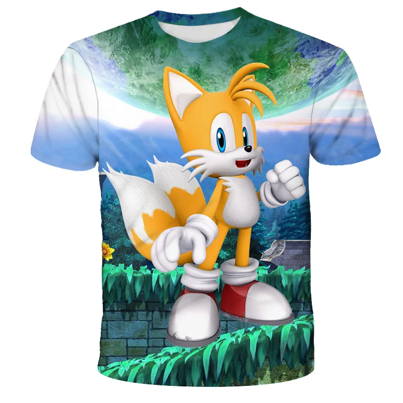 Футболки для sonic детские 3D футболки маленьких мальчиков летняя Милая Одежда