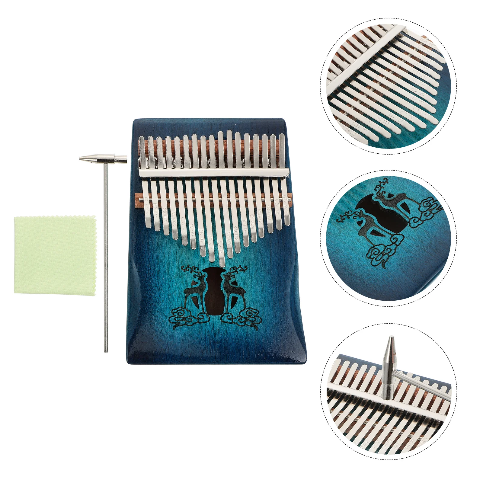 

1Set Practical Mahogany Kalimba 17-tone Thumb Piano Beginner Kids