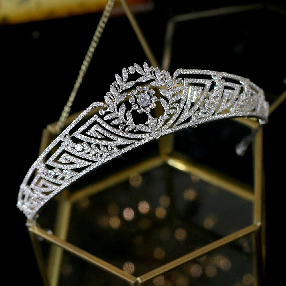 Cubic zirconia crystal tiara bridal headdress wedding princess crown hair accessories | Украшения и аксессуары