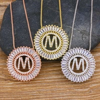 aibef 26pcslot a z 3 colors initial letter necklace micro pave cz pendant name necklaces copper women charm statement jewelry