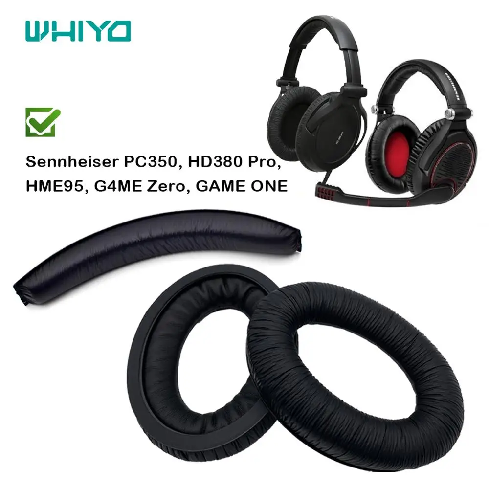 Whiyo 1 set of Replacement Headband & EarPads for Sennheiser PC350, HD380 Pro, HME95 G4ME Zero GAME ONE Headset Cushion Bumper