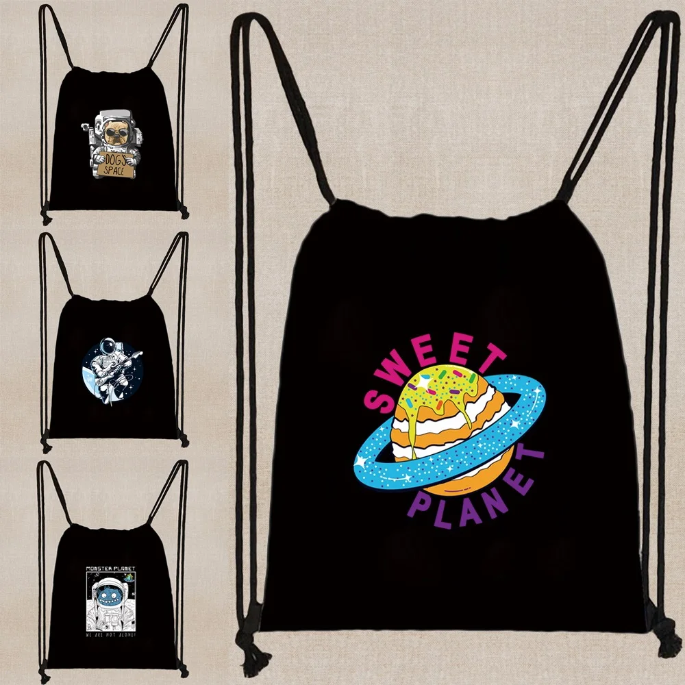 

Casual Travel Portable Fold Mini Double Shoulder Bag Double Layer Drawstring Gym High Capacity Backpack Swimming Sport Beach Bag