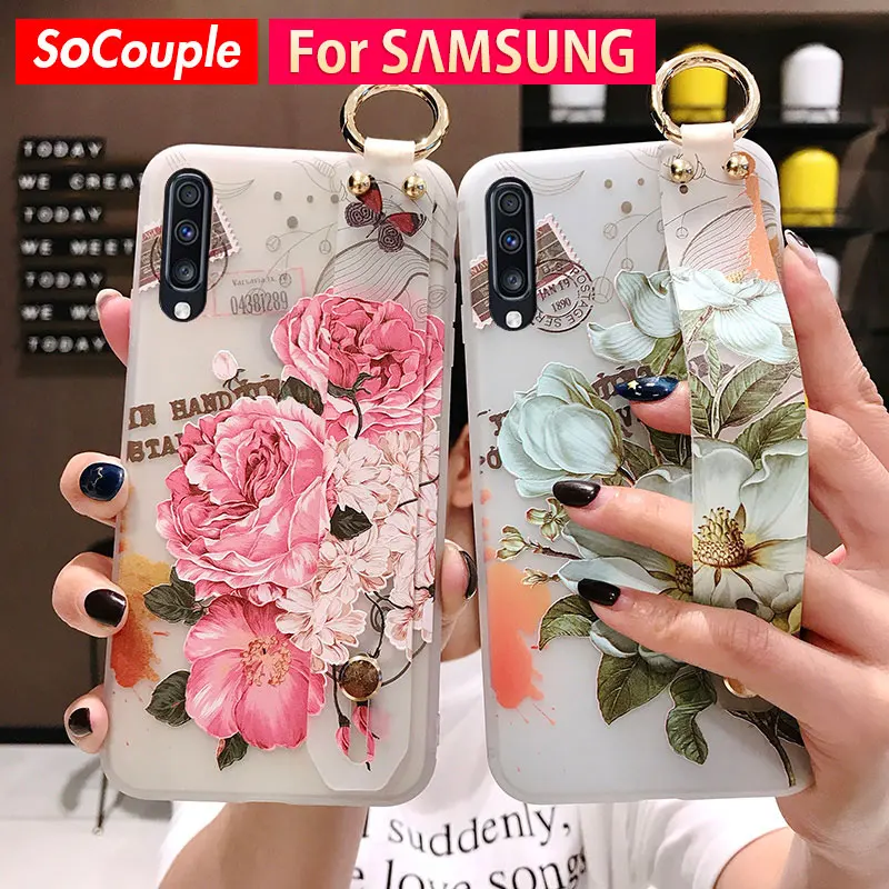 SoCouple держатель чехол для телефона для Samsung Galaxy S8 S9 S10 плюс A30 A40 A50 A60 A70 A10 A20 Note 8, 9, 10, мягкий ТПУ ремешок чехол