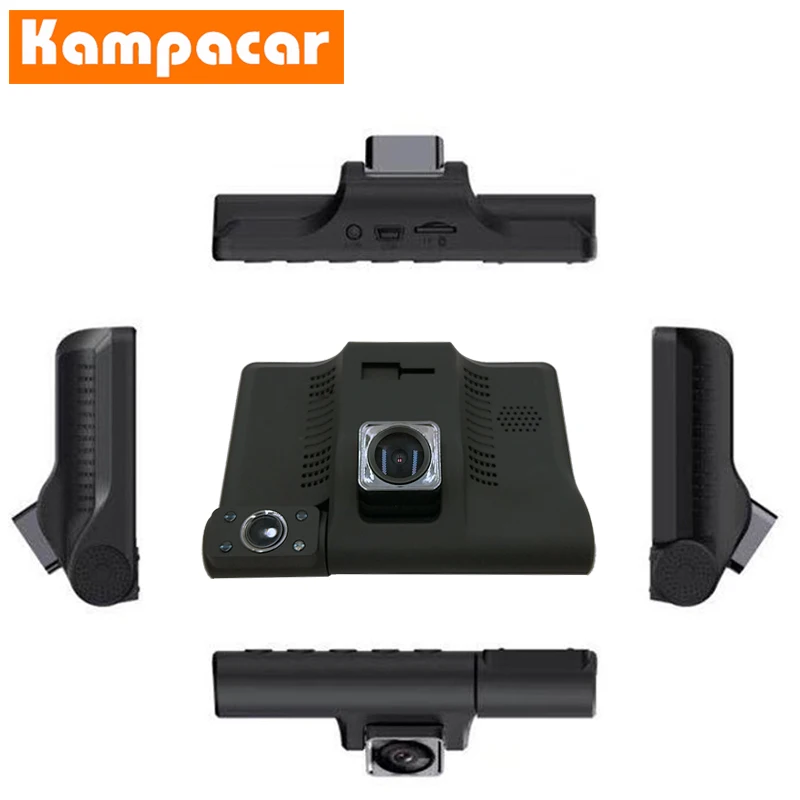 Kampacar HD " Автомобильный видеорегистратор зеркало 3 камеры Авто рекордер 3 в 1 Авто видеорегистраторы регистратор автомобиля заднего вида Двойной видеорегистратор с двумя камерами s