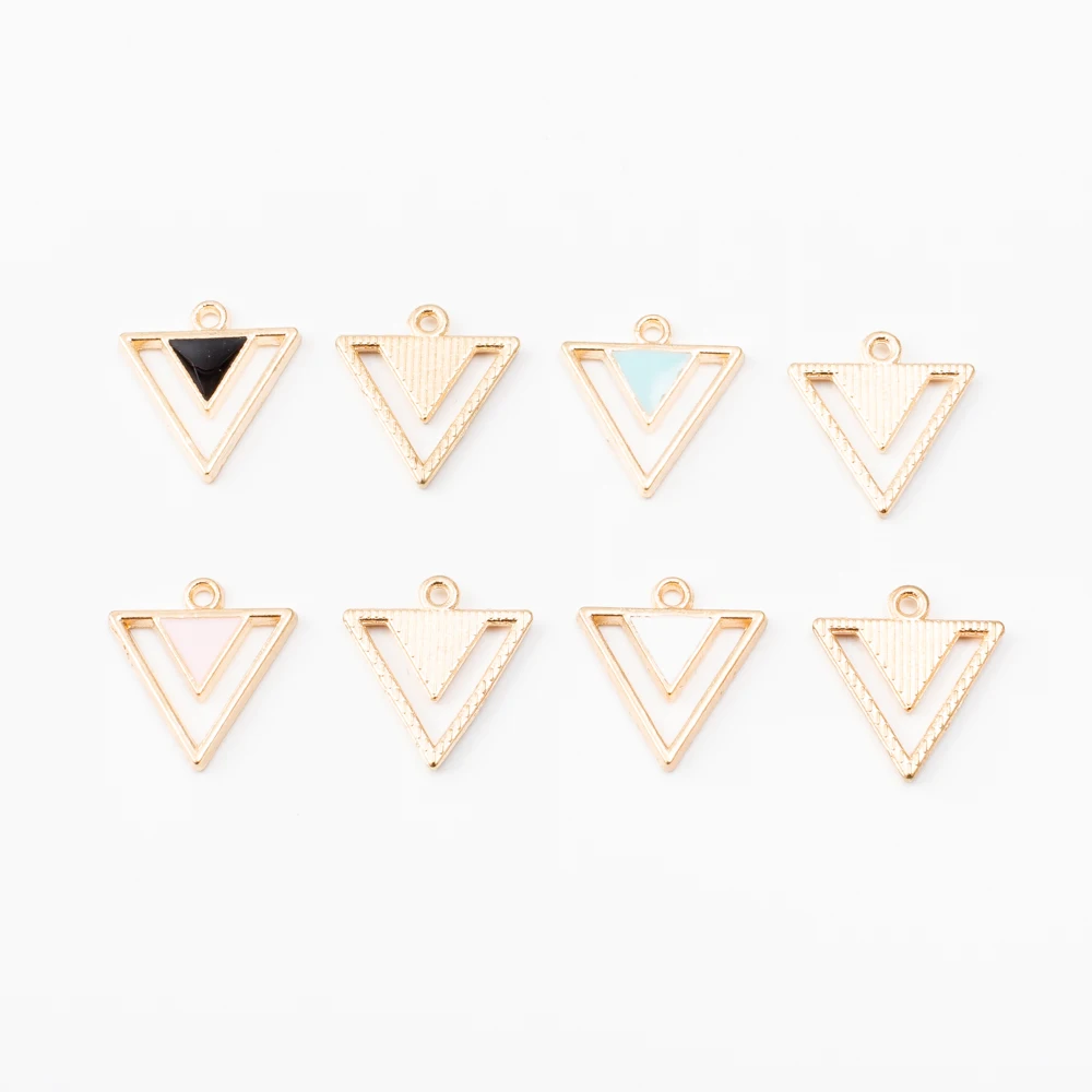 

YEPENGFEI 40 PCS triangle Charms Alloy jewelry Pendants for Jewelry Making DIY Handmade Craft Accessories js2151