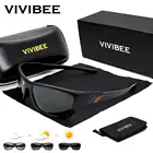 Солнцезащитные очки VIVIBEE мужские фотохромные, спортивные матовые черные хамелеоны с поляризационными линзами UV400, Обесцвечивающие очки