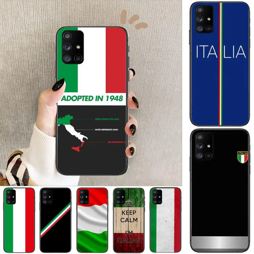 

italy flag Cover Phone Case Hull For Samsung Galaxy A50 A51 A20 A71 A70 A40 A30 A31 A80 E 5G S Black Shell Art Cell Cove