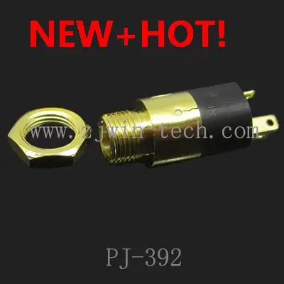 

Free shipping 100pcs/lot female audio jack 3.5mm connector extension with screw nut gold plated socket PJ-392