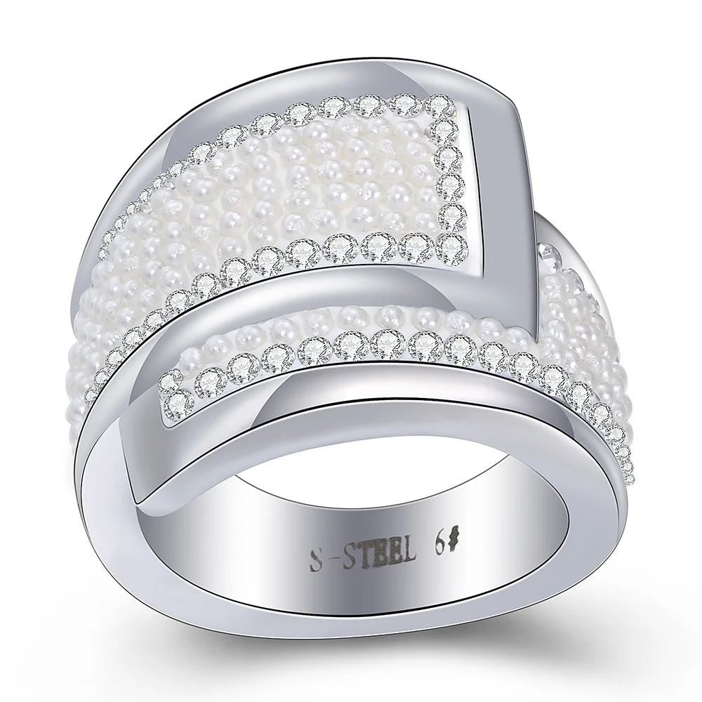 

Fashion New Diamond Stainless Steel Ladies Ring Simple Temperament Girl Titanium Steel Ring Wholesale Accessories