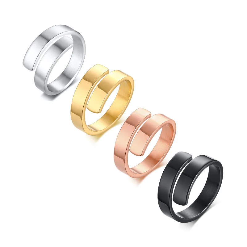 Luxury Finger Rings For Women Fashion Ring Men Beautiful Pretty Rose Gold Rings For Lovers Black Rings Jewelry  - buy with discount
