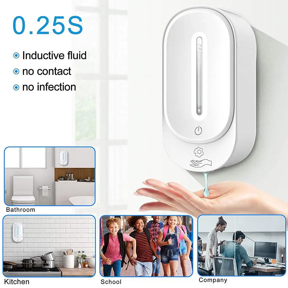 

Soap Dispenser Wall Mounted Automatic Touchless Hand Sanitizer Dispenser 350ml Gel Or Liquid For Ceramic Tile/glass Surface