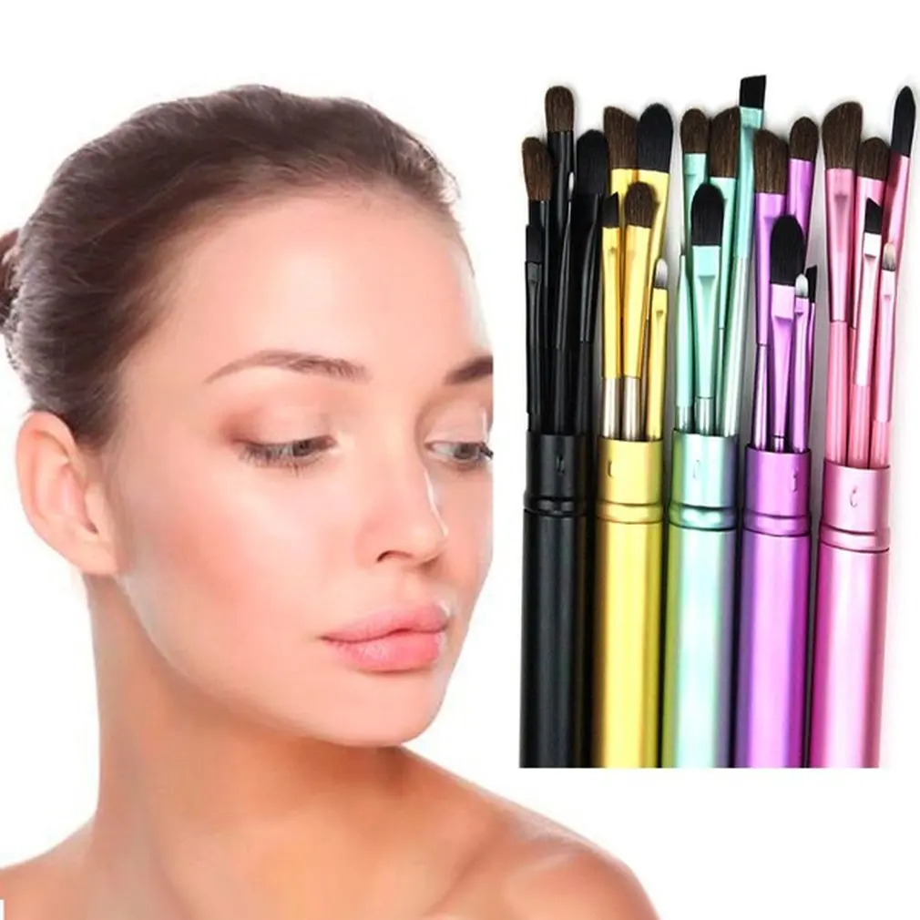 5 шт./компл. Портативный Размеры набор кистей для макияжа с деревянной ручкой тени