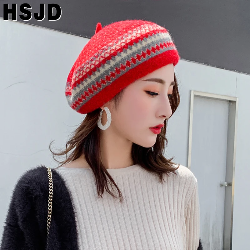 Осенне-зимние женские шерстяные береты во французском художнике Зимние в