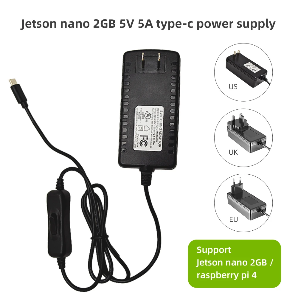Новый блок питания Jetson Nano 2 Гб type-c 5 в А с переключателем адаптер для