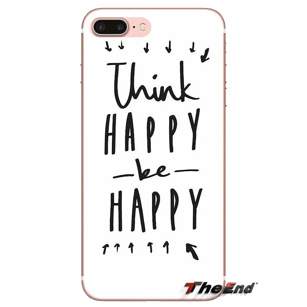 Silicone Case For Huawei G7 G8 P7 P8 P9 P10 P20 P30 Lite Mini Pro P Smart Plus 2017 2018 2019 Think happy be Inspirational |