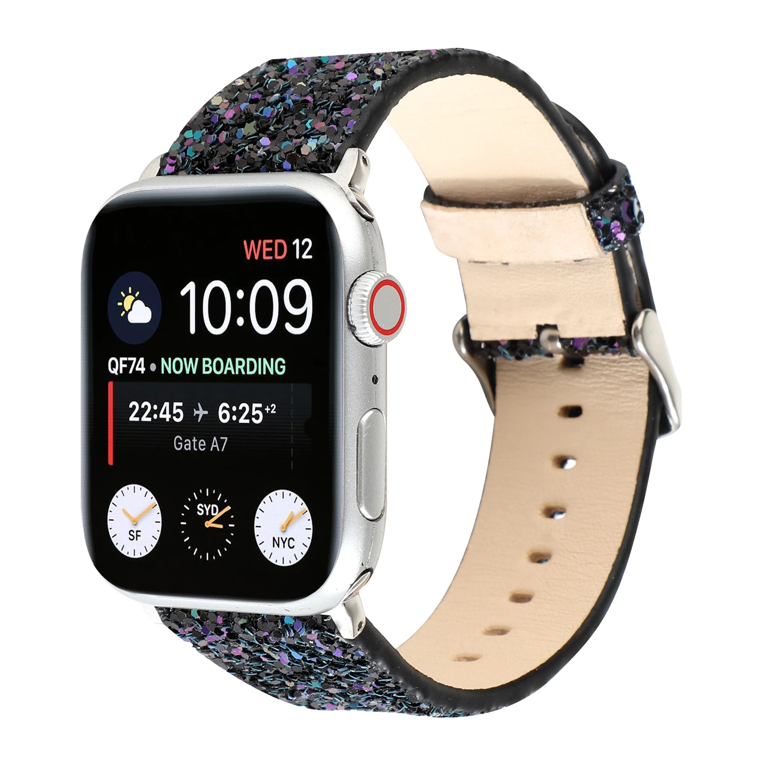 Ремешок кожаный для apple watch band 44 мм 40 iWatch Series 5 4 3 2 1 сменный Браслет наручных смарт