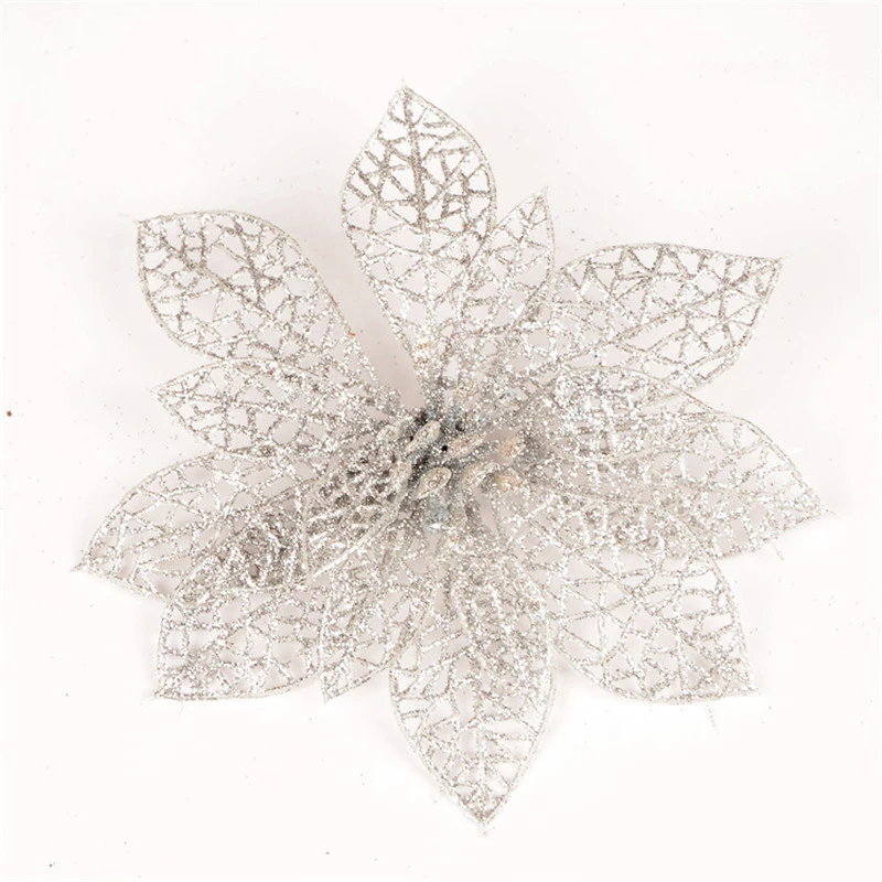 Новый Блестящий полый Цветочный декор цветы для рождественской елки на новый год