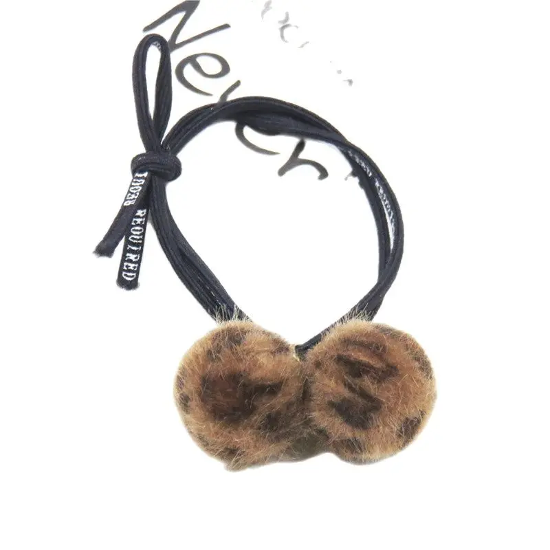 

1 шт., новинка, Леопардовый шар, цветок, эластичные резинки для волос для девочек, повязка на голову, резинки, корейская мода, Детские аксессуа...