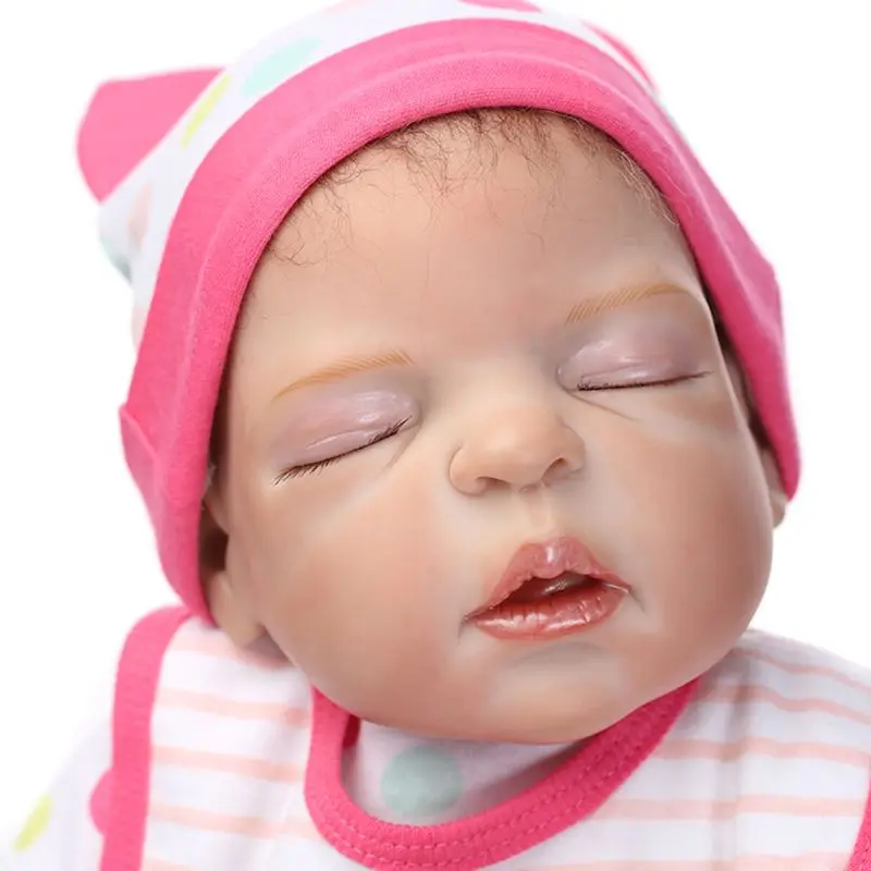 

48cm Cute Reborn Doll Realistic Full Silicone Vinyl Newborn Sleeping Babies Toy Clothes Mat Lifelike Handmade Gifts