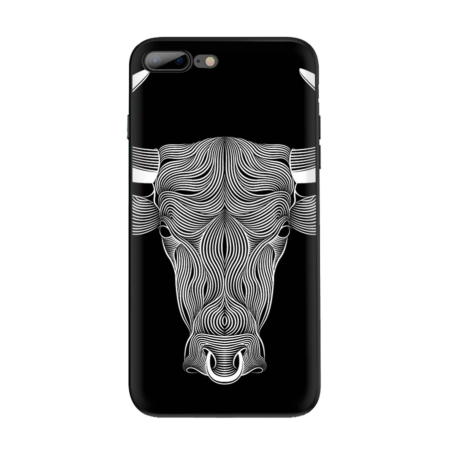 cool digital art line bull head Phone Case for iPhone 7 8 6 6s Plus 11 Pro X XS Max XR 5 5S SE Cover |