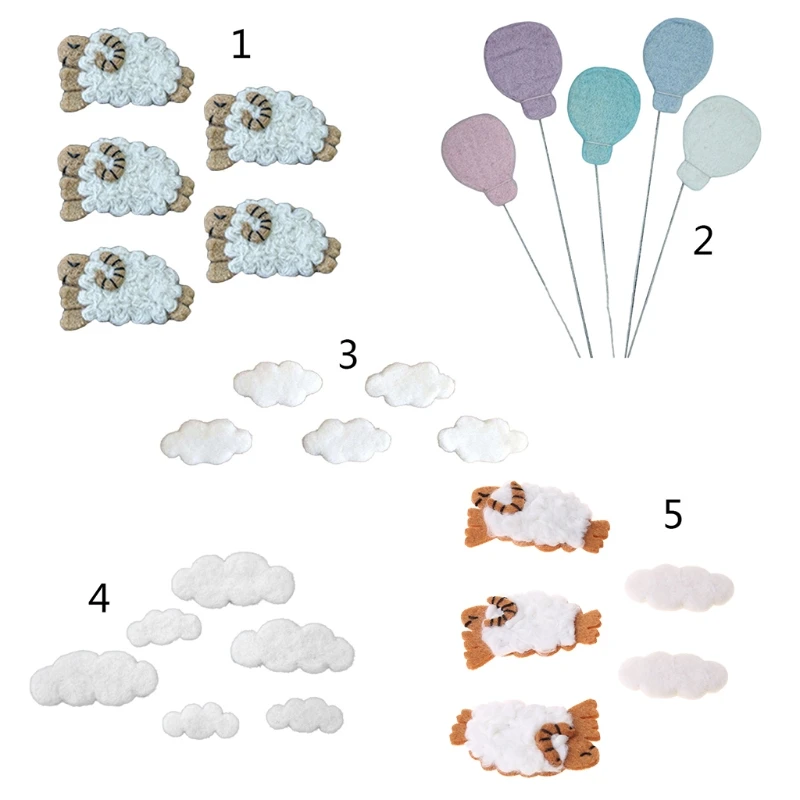 

Baby Newborn Photography Props Wool Felt Clouds Sheep Balloons Photo Decorations 40JC