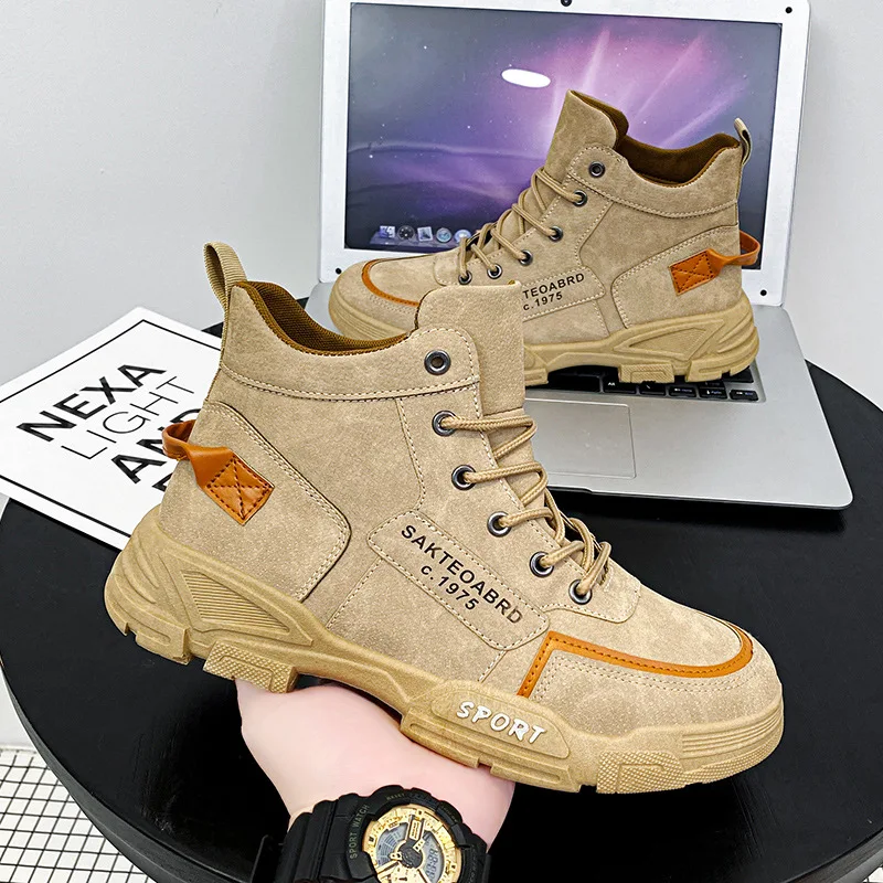 

Мужские высокие ботинки Martin в европейском стиле, новинка 2022, роскошные уличные ботинки для инструмента, повседневная мужская спортивная об...