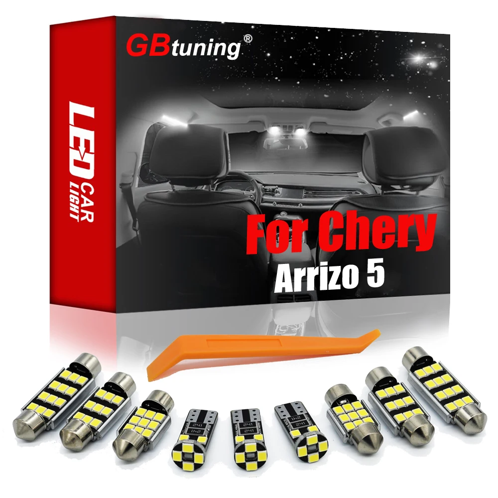 

Gbтюнинг Canbus безошибосветодиодный 10 шт. для Chery Arrizo 5 2016 + купольная лампа для внутренней карты автомобиля багажник комплект светильник
