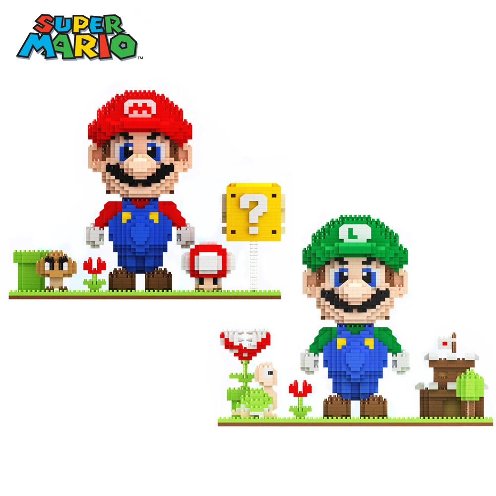 2000 + шт. Супер Марио мини блоки Micro Building Block модель Бросс Луиджи Bros Goomba Piranha завод