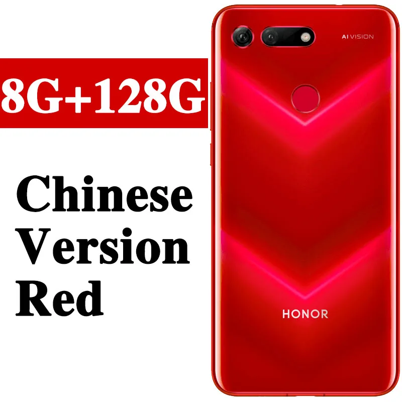 HONOR View 20, Honor V20, 6 ГБ, 128 ГБ, мобильный телефон, 6,4 дюймов, Kirin 980, четыре ядра, Android 9,0, NFC, 4000 мАч - Цвет: 8G 128G Red