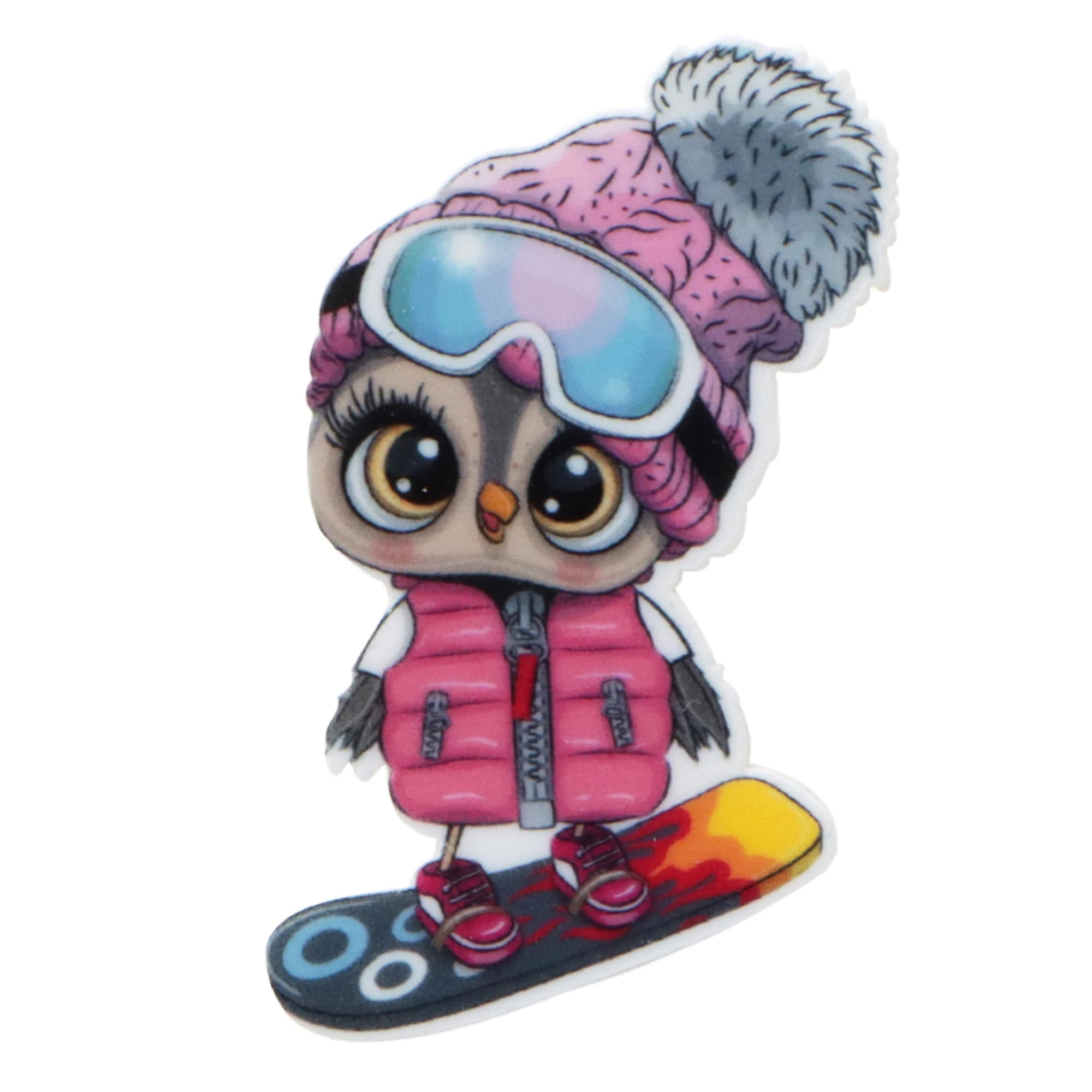 Акриловые товары для творчества в виде милой совы на Хэллоуин плоская задняя