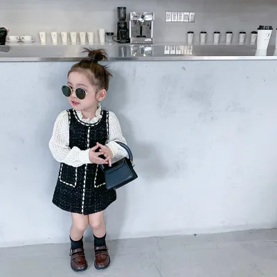 

Little Fragrant Baby Girl Dress 2021 Spring Autumn New Korean Style Long-sleeved Ladies Slim and Fashion Dresses Baby Clothes
