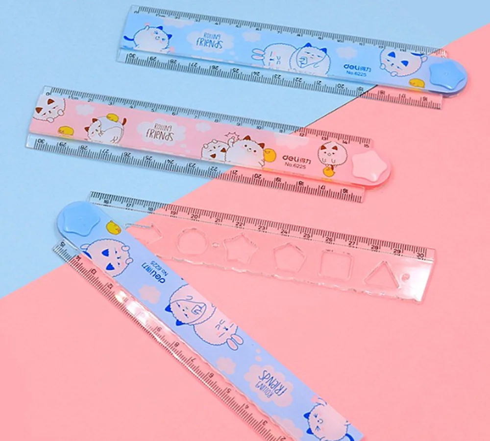 30 см милые Kawaii складные линейки многофункциональные DIY для рисования детей