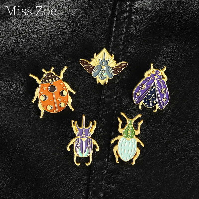Buy Glowing Ladybug Enamel Pin Bugs Badges Colorful Animal Insect Collection Brooches Bag Hat Backpack Accessories Men Women Jewelry on