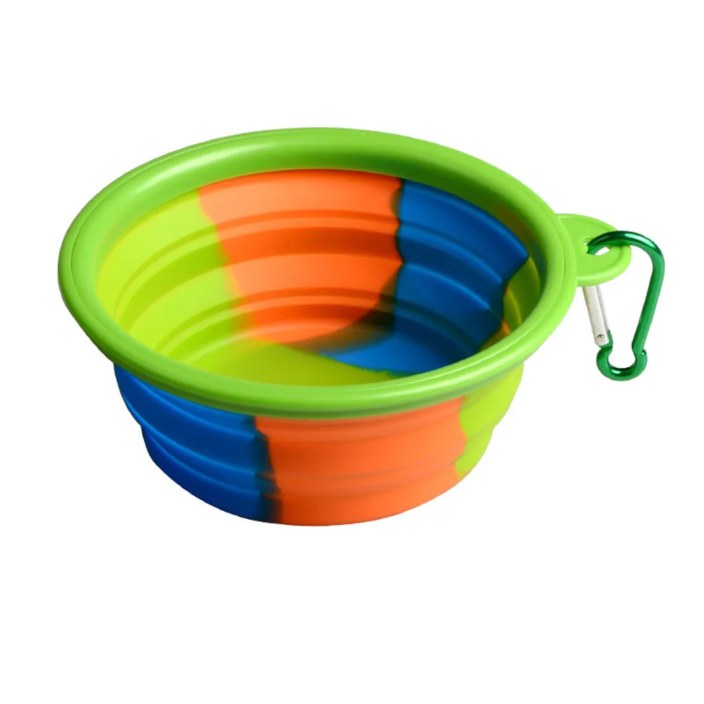 B Чистый силикагель портативный складной ПЭТ подача воды пищи туристическая миска для собаки 350 мл миски для собак аксессуары для домашних животных 1 шт# R15 - Цвет: B