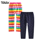 VIKITAлеггинсы для девочек; Детские повседневные узкие брюки с радужным принтом; Узкие брюки для малышей и подростков; Детские брюки; От 3 до 12 лет