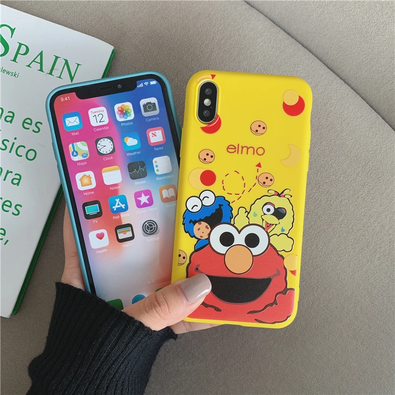 Мультяшный милый чехол для телефона с изображением улицы Сезам iPhone 6 6s 7 8 Plus X Xs MAX XR