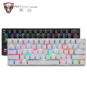 Руссаиананглийская Motospeed RGB игровая механическая клавиатура 61keys WirelessBluetooth светодиодная подсветка клавиатуры для ПК ноутбука компьютера
