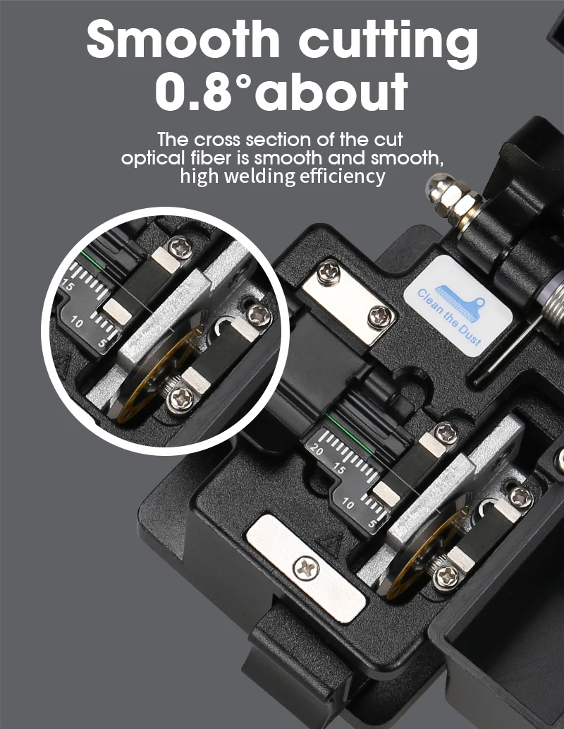 High Precision AUA-X1 Fiber Cleaver FTTH Cable Fiber Optic Cutting Knife Tools Cutter Three-in-one Clamp Slot 24 Surface Blade