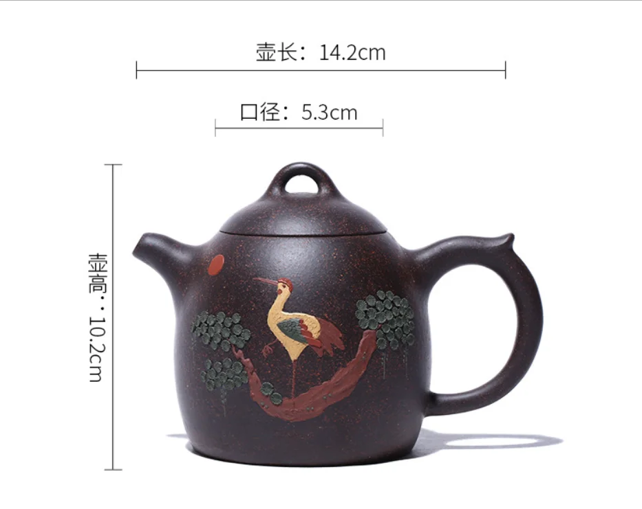 

Yixing purple clay teapot ore mud black handmade crane kung fu kettle tea set tea pot tea maker tea maker